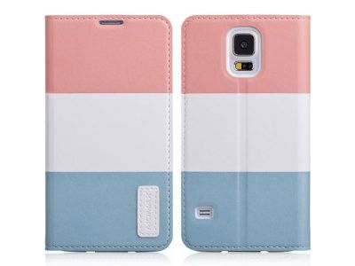Чехол-книжка Samsung S5 G900f Momax Modern Note (L.Blue/Pink)