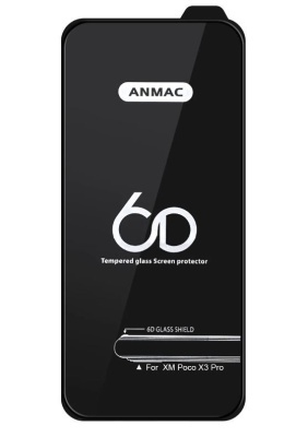 Стекло iPhone 13/13 Pro/14 Black 6D ANMAC