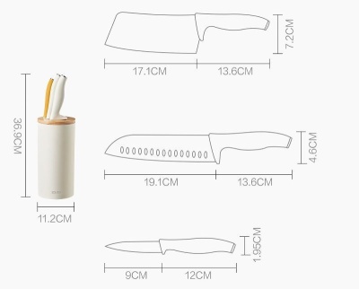 Набор ножей Xiaomi Solista Solo Titanium-Plated Rose Gold Cutter