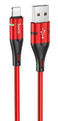 Кабель HOCO U93 Shadow charging data cable for Lightning Red