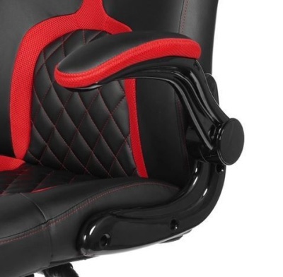 Игровое кресло Chairman Game 18, Экокожа черная/Ткань TW-19 красная
