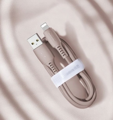 Кабель Lightning - USB 2.0 розовый 1м 2.4А Baseus Colorful