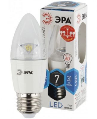 Лампа светодиодная ЭРА LED smd B35-7w-840-E27 (диод,свеча,7Вт,нейтр, E27)