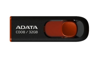 USB  ADATA 32GB AC008-32G-RKD Black-Red