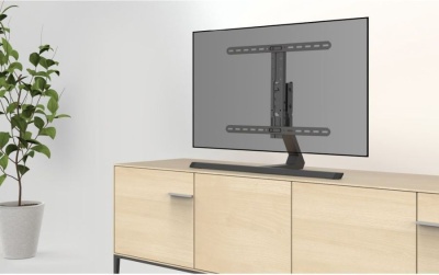 Подставка для телевизора Hama Design черный 32"-65" настольный поворот и наклон
