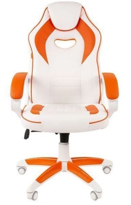 Игровое кресло Chairman Game 16, Экокожа (белый/оранжевый)
