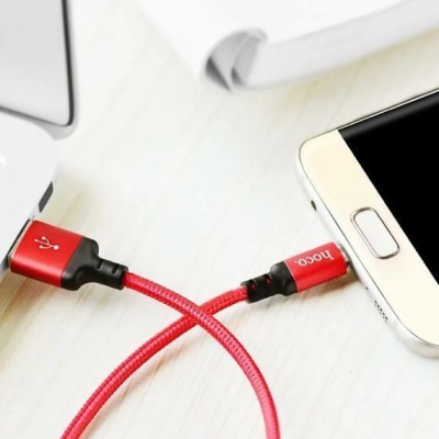 Кабель HOCO X14 Times charging data cable USB for Micro Black and Red <2м/1.7A>