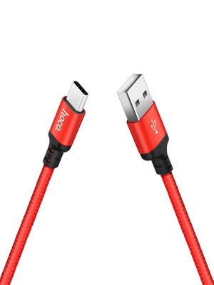 Кабель Hoco X14 Times charging data cable USB For Type-C Red and Black <2м/2.4A>