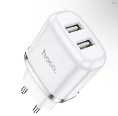 Сетевое зарядное устройство HOCO N4 Aspriring dual port charger White