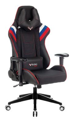 Игровое кресло Бюрократ VIKING 4 AERO белый/синий/красный искусст кожа