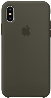 Чехол iPhone X Silicone Case Темно оливковый
